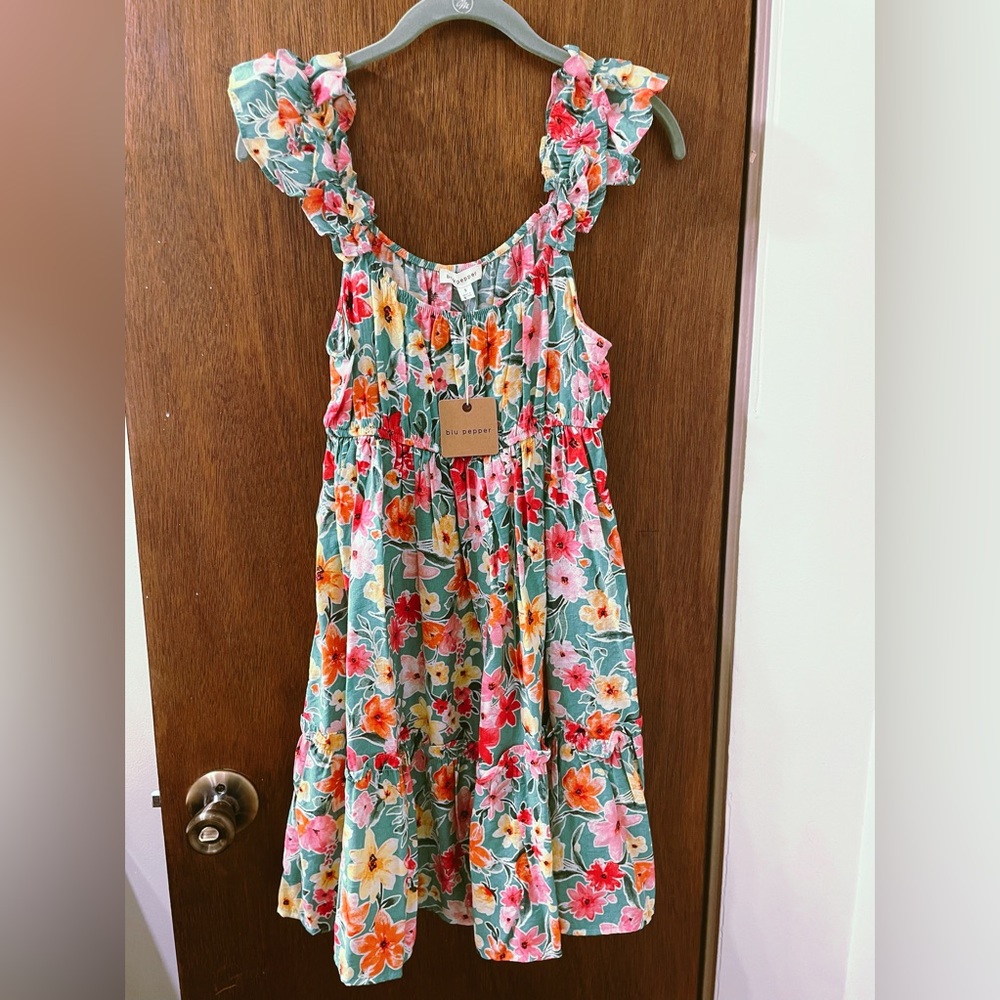 Blu Pepper, Boutique Summer Floral Dress, Size Small, NWT